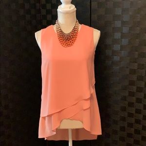 Asymmetrical lose layered tank blouse